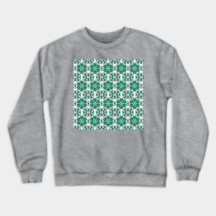 Green Heart Flowers pattern Crewneck Sweatshirt